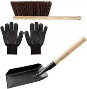 Wrought Iron Indoor Fireplace Set Fireplace Fire Pit Cooker Accessories Sets Firepit Tools Charcoal Shovel and Stove Brush Set Firepit Tools Hearth Fireplace Tools Sets