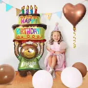 120cm Large Balloon Birthday Teddy Bear Cake Shapes Aluminium Party Decor