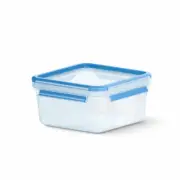 Emsa Cling Box Square CLIP & CLOSE Plastic Transparent/Blue 1.3 L