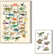 Dino Poster Children's Room Double-Sided Dinosaur Poster DIN A2 Pictures Children's Room Boys Dino Decoration Pictures Children's Room Wall Poster Premium (Dino Poster Double-Sided V