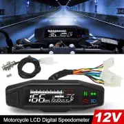 LCD Digital Motorcycle Odometer Speedometer Tachometer KM/H MPH Gauge Universal