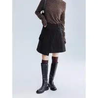在飛比找ETMall東森購物網優惠-Dotdrobe多著 100%羊毛 一片式學院風短裙秋冬半身
