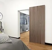 DIYHD 1219mm Concealed Sliding Door Hardware with Soft Close Mechanism,Rolling Hidden Door Kit,No Floor Track,No Door