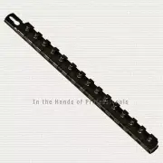 ERNST Mfg 8423 BK 13" Long Socket Rail w/15, 1/4" Twist Lock Clips Black