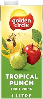 Golden Circle Tropical Punch Fruit Drink Flavoured Tetra Drink Carton Pear, Apple, Pineapple, Orange, Peach Pure, Passionfruit No Artificial Colours, Flavours or Preservatives 1L