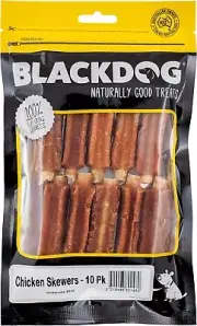 10PK Blackdog Chicken Skewers Pet Dog Healthy Treats Food Snack Real Meat AU