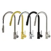 KYLINS Round Pull Out 2 Modes Spray Swivel Spout Kitchen Laundry Sink Tap Mixer