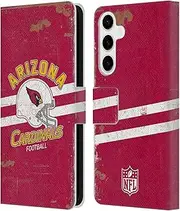 Head Case Designs Officially Licensed NFL Helmet Distressed Arizona Cardinals Logo Art Leather Book Wallet Case Cover Compatible with Samsung Galaxy S24+ 5G