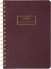 Eccolo 6X8 Wirebound Notebook, Flexible Faux Leather Covers, 192 Cream Lined Pag