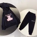 GUCCI2024 套裝男女童棉質運動新款刷毛保暖時尚兩件套