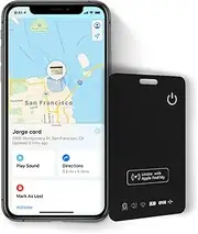 [Reliable Finders] Wallet Tracker Card Wireless Rechargeable | Finder Card for Key, Phone, Wallet, Luggage, Purse, and More | Works with Apple Find My (iOS Only) and Bluetooth | Certified Waterproof