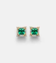 [Suzanne Kalan] Suzanne Kalan 18kt gold earrings with green emeralds and diamonds One Size green