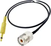 1Pcs Waterproof UHF Female to 3.5mm Male 1/8’ TS RG174 Pigtail for Camera Monitor Cable(UHF F to 3.5 Mono,2M)