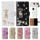 Diamond Deer Flower Flip Wallet Phone Case For Samsung A52 A71 A30 A12 Note 20