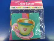 Tea for You! Pink Orange Girls Birthday Party Decoration Foam Letter Banner