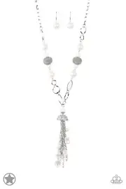 Paparazzi “Designated Diva” White Necklace and Earrings