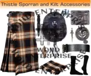 Scottish Traditional Rose Ancient Tartan 8 yard Kilt & Accessories Deal for Men