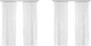 Ikea Lill Sheer Curtains 4 Panels 98 X 110 (2 Curtain Pairs, White)