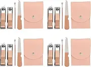 4 Set Nail Clippers, with PU Storage Bags, Nail Clippers for Men, Comfortable Grip, Easier Store and Transport, Toenail Clipper Precise Trimming Manicure Tool for Home