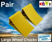 RV Wheel Chocks Yellow Large Pair Caravan CHOCK Trailer TANDEM AVAN JAYCO PARTS
