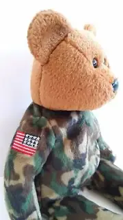 TY Beanie Baby PAIR Hero USA USO * Reg Facing & REVERSED FLAG * Rare* FREE SHIP*