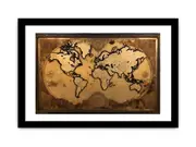 Antique Style World Map Framed Print