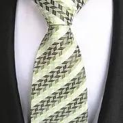 Three Dimensional tie, Green Silk tie, Men's tie and Business tie.