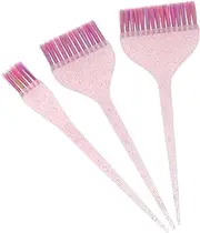 BATHVEVE 3pcs Hair Tinting Brushes Set with Glitter Handles Tail Hair Color Applicator for Precise Highlighting Beginner-friendly Dyeing Tools Soft Bristles for Salon Quality Results