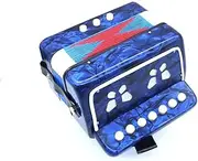 Kids Button Accordion Blue Shell Finish Bass Treble MA218-BLU