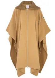 Moncler Wool Felt Cape, Cape, Wool Cape, Designer Plaque - Camel - One Size One Size