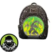 Disney Villains - Maleficent Snow Globe 10" Faux Leather Mini Backpack "New"