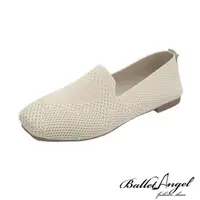 在飛比找momo購物網優惠-【BalletAngel】樂福鞋 日系輕著感飛織平底鞋(條紋