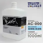 【模霸】AIRBEAST AC-000 壓克力系水性專用多用途溶劑 THINNER 1000ML