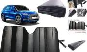 Car Sun[Shade], Sun Protector,Foldable Front Window Shade-Thicken 5-Layer black