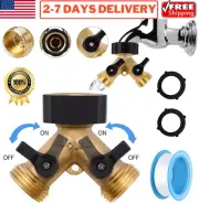 Brass Hose Splitter 2 Way Valves Y Adapter Connector Manifold Double Tap Faucet