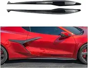 Compatible for Corvette C8 2023 2024 Z06 Car Side Skirts Extension WideBody Version Spoiler Splitter Diffuser Body Kit Accessories(Matte Black)
