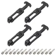 4 Set 6.3 Inch Flexible Rubber T-Handle Hasp Draw Latches for Tool Box, Black
