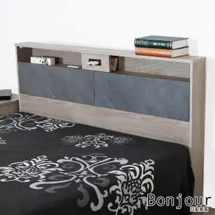【日安家居】MIT朵拉5尺收納型床頭片-兩色(附插座/可置物/木心板)