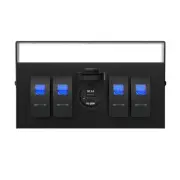 Rocker Switch Box 4 Gang Aluminum alloy Blue Light LED Backlight USB Charger (for: Lexus)