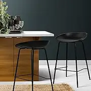 Artiss Bar Stools Stool Set of 2 Kitchen Swivel Counter Barstools Dining Chair Metal Black in 67cm Seat Height Floor for Home Bar Dining Room Cafe Outdoor Indoor