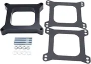 1 SET Black Carb spacers 1" Tall Open Phenolic Carburetor Spacer