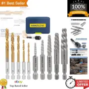 11 Pieces Screw Extractor Set, Metric Easy Out Bolt Extractor Set, Reverse Dr...