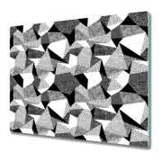 Glass Chopping Board Scribbles geometric shapes charcoal effect triangles 60x52