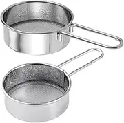 GLEAVI 2Pcs Handheld Mini Stainless Steel Sifter Mesh Sugar and Flour Sieve for Baking Compact and Portable Design for Home and Kitchen Use for Coffee and Tea Dusting