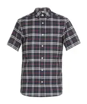 Plaid short-sleeved shirt XS Black