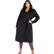 City Chic Money Maker Wool Blend Coat Size 24
