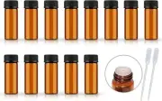 50Pack Set 1ML 2ML 5ML Amber Glass Bottle with Orifice Reducer and Cap Small