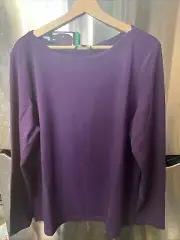 NWT ~ BANANA REPUBLIC LADIES’ LONG SLEEVE TOP ~ PURPLE ~ SIZE XL(16-18)