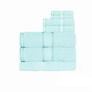 Kingtex 550gsm Cotton 7 Pce Bath Sheet Set Soft Aqua