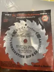 Vintage Vtg 80s NEW BLACK & DECKER 7-1/4'' CHROME PLATED SAW BLADE combination
